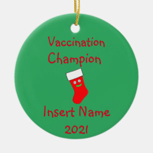 Personalized Vaccination Ceramic Ornament