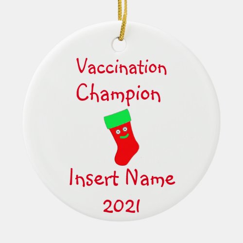 Personalized Vaccination Ceramic Ornament