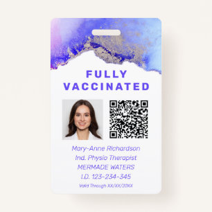 Personalized Vaccination ID Photo QR Code Badge