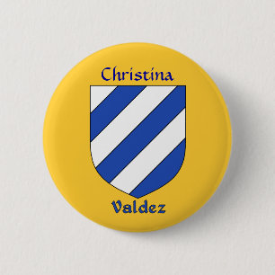 Personalized Valdez Historical Shield Button