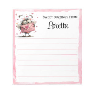 Personalized Valentine Bee Notepad