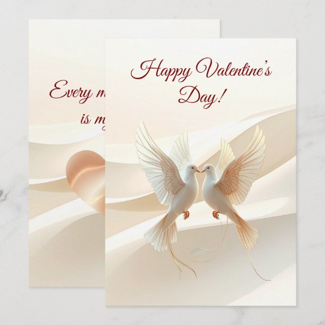 Personalized Valentine Card – Romantic Love Greeti (Front/Back)