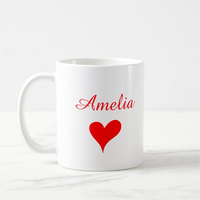 Personalized Valentine Coffee Mug, Custom Valentin Mug (Left)