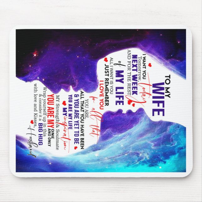 Personalized Valentine Gift For Wife From Husband Mouse Pad (Front)