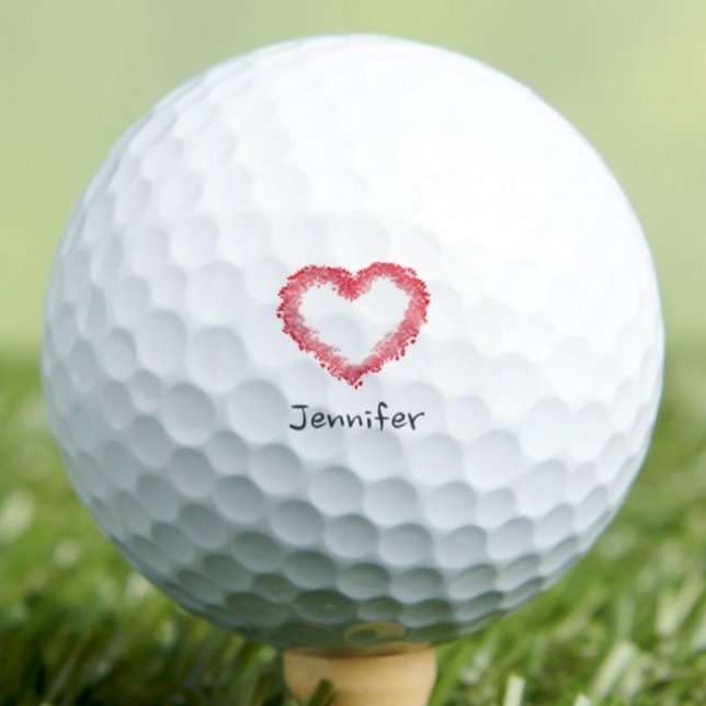 Personalized Valentine Heart Gift for Her Golf Balls (Creator Uploaded)