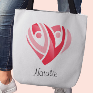 Personalized Valentine Heart Tote Bag