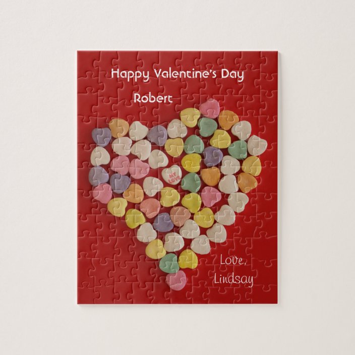 Personalized Valentine Jigsaw Puzzle Gift in Tin