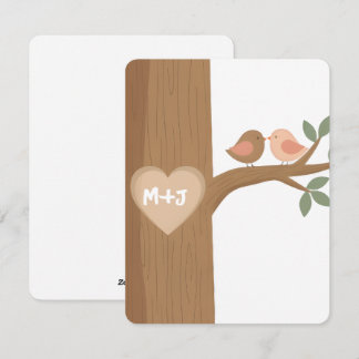 Personalized Valentine Love Birds Couple Art Holiday Card