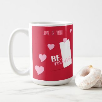 Personalized Valentine Love is You, Be Mine Hearts