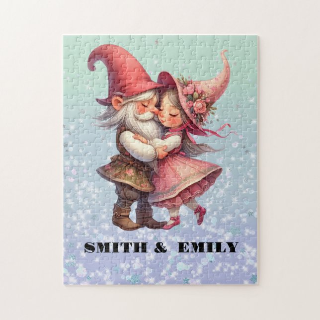Personalized Valentine lovely couple Jigsaw Puzzle (Vertical)