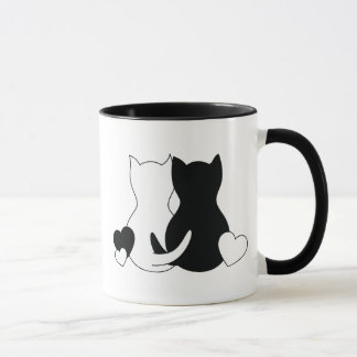 Personalized Valentine Mug, Cat Kittens Heart Mug
