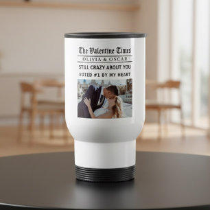 Personalized Valentine Newspaper Travel Mug