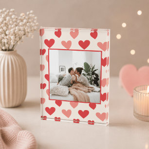 Personalized Valentine Photo Heart Acrylic Block
