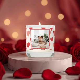 Personalized Valentine Photo Heart Scented Candle