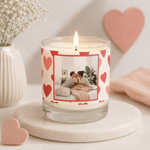 Personalized Valentine Photo Heart Scented Candle