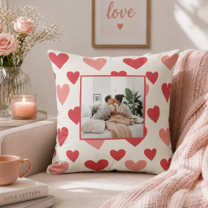 Personalized Valentine Photo Heart Throw Pillow
