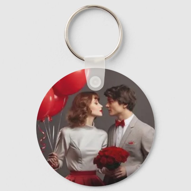 Personalized Valentine Photo Keychain | Custom  (Front)
