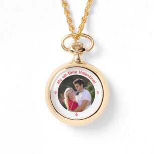 Personalized Valentine Photo Neclace Watch
