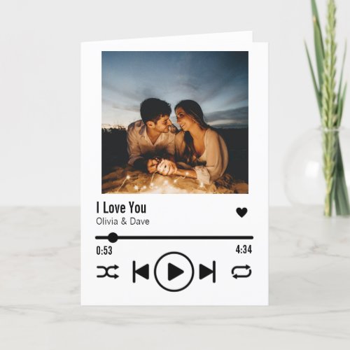 Personalized Valentine Photo Song Playlist Holiday Card