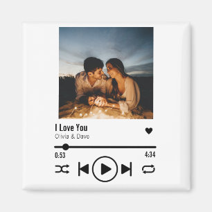 Personalized Valentine Photo Song Playlist Magnet