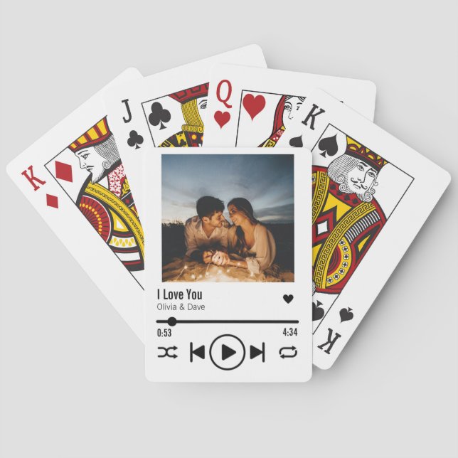Personalized Valentine Photo Song Playlist Poker Cards (Back)