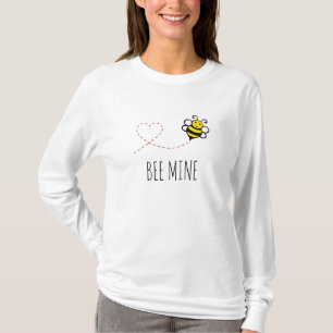 Personalized Valentine Quote - Bee Mine Cartoon T- T-Shirt