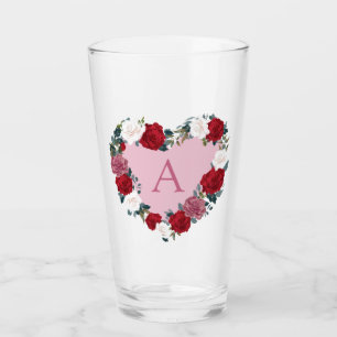Personalized Valentine Roses Glass