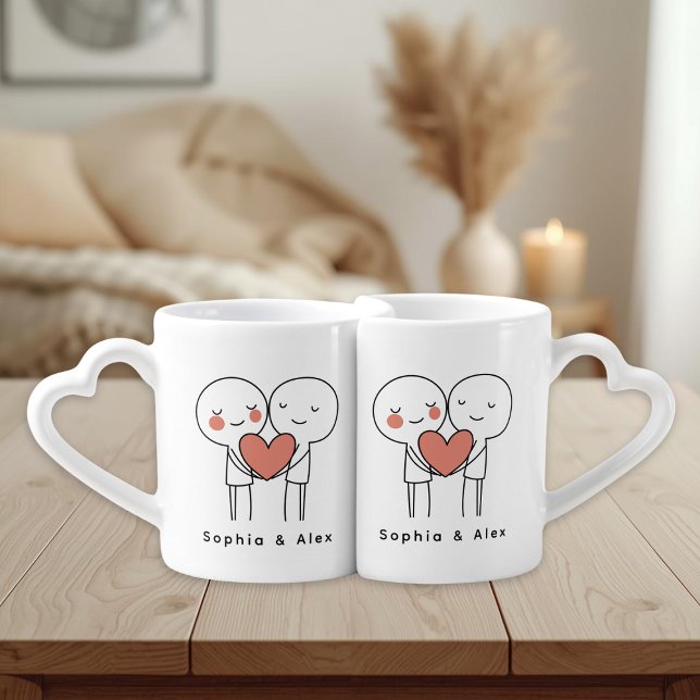 Personalized Valentine’s Couple Matching Coffee Mug Set (Creator Uploaded)