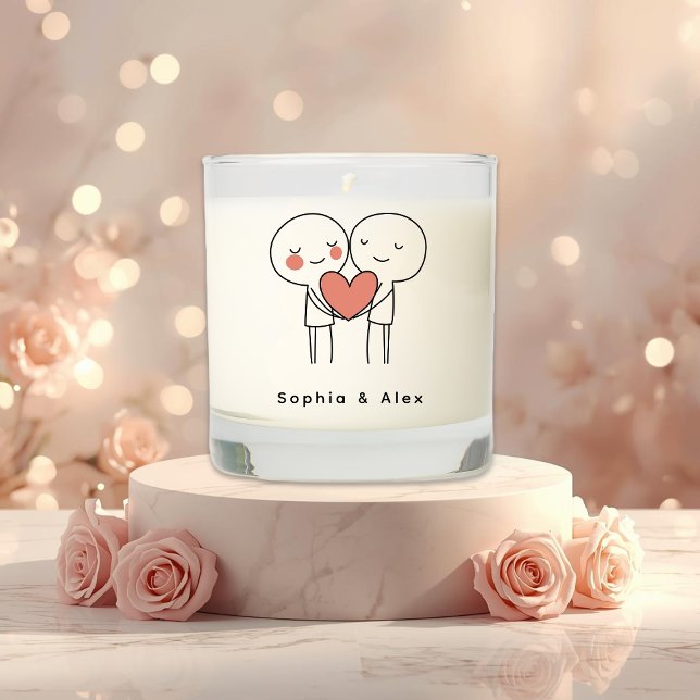 Personalized Valentine’s Couple Matching Scented C Candle (Creator Uploaded)