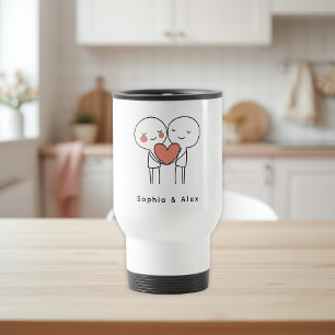 Personalized Valentine’s Couple Matching  Travel Mug