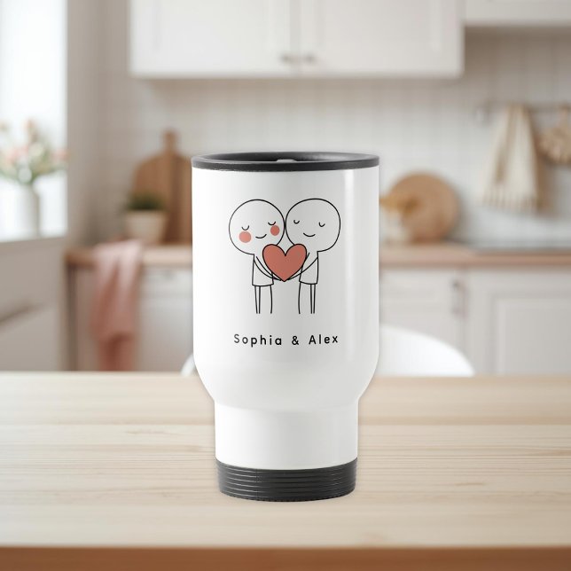 Personalized Valentine’s Couple Matching  Travel Mug (Creator Uploaded)