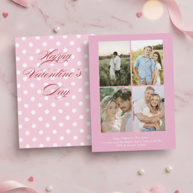 Personalized Valentine’s Day Card with Photo pink (Creator Uploaded)