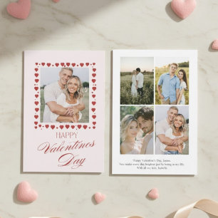 Personalized Valentine’s Day Card with Photo pink