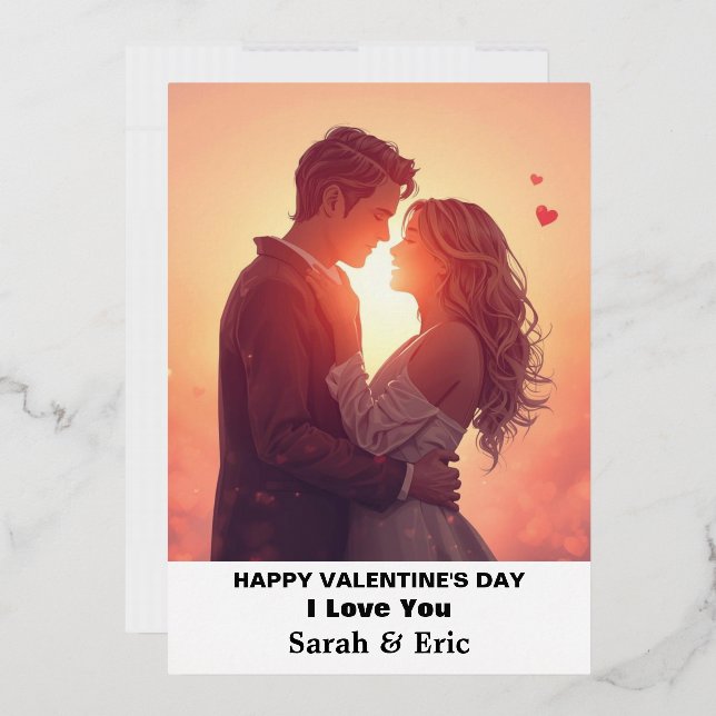 Personalized Valentine’s Day Gift Foil Holiday Card (Envelope)