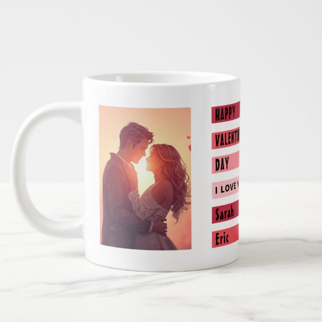 Personalized Valentine’s Day Gift Giant Coffee Mug (Left)