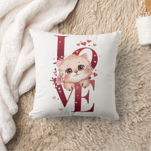Personalized Valentine’s Day Love Throw Pillow