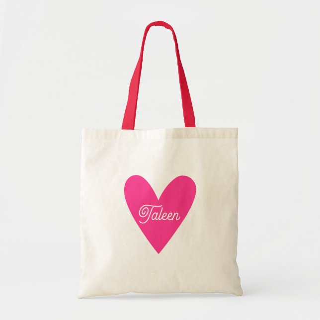 Personalized Valentine’s Day Name Heart Tote Bag (Front)