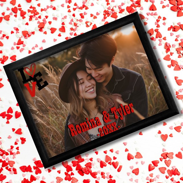 Personalized Valentine’s Day | Red & Black LOVE  Photo Print (Personalized Valentine’s Day | Red & Black LOVE Photo Print)