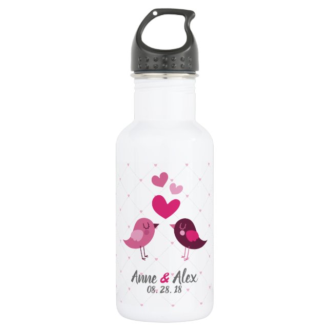 Personalized Valentine Wedding Anniversary Bottle (Front)