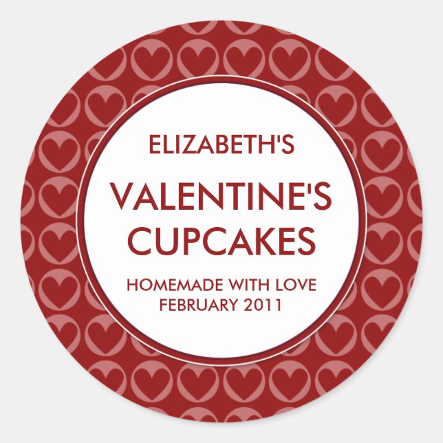 Personalized Valentine's Canning / Baking Stickers (Front)