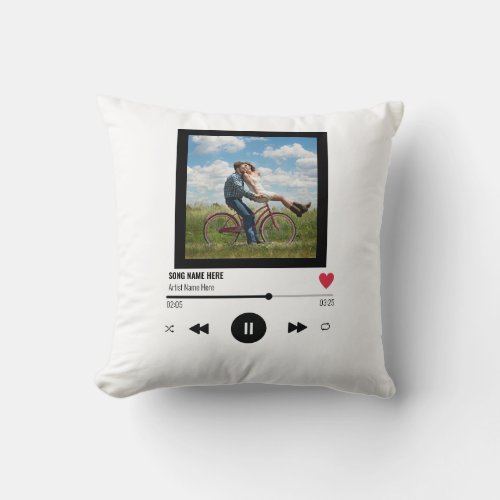Personalized Valentines Day Anniversary Our Song Throw Pillow