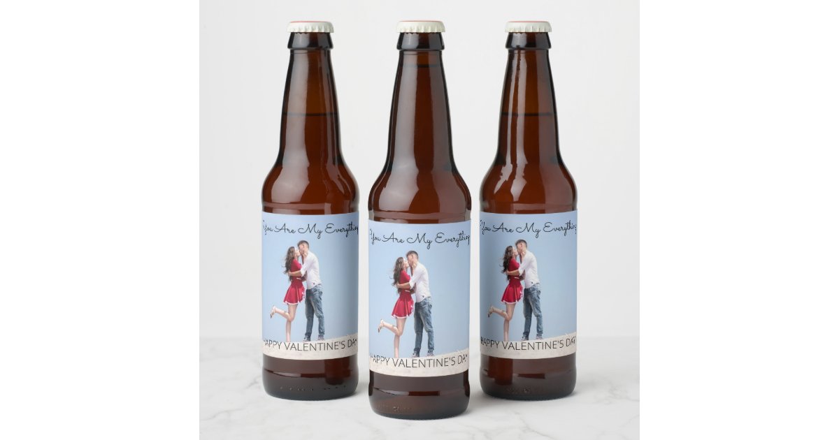 Personalized Valentine's Day Beer Bottle Label | Zazzle