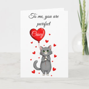 Personalized Valentine's Day Card - Cute Cat  