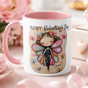 Personalized Valentine's Day Cute Butterfly Fairy Mug