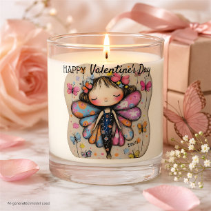 Personalized Valentine's Day Cute Butterfly Fairy Scented Candle