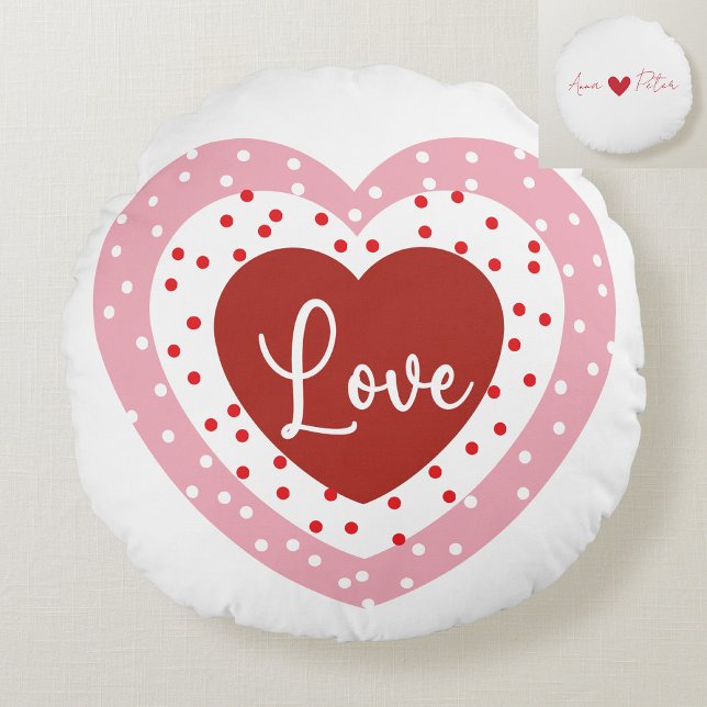 Personalized Valentine's Day Heart Round Pillow (Creator Uploaded)