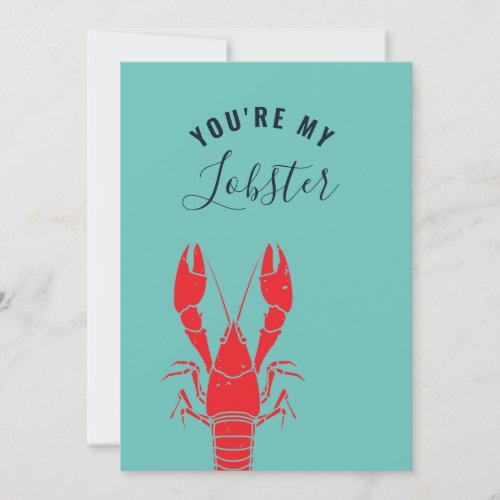 Personalized Valentines Day Lobster Funny Seafood Holiday Card