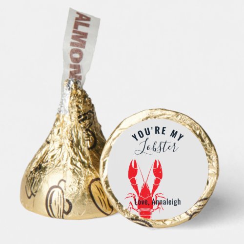 Personalized Valentines Day Lobster Seafood Gag Hersheys Kisses