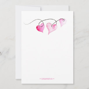 Personalized Valentines Day Note Card