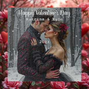 Personalized Valentine's Day Photo And Name Gift Jigsaw Puzzle